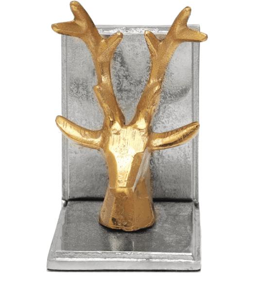 Multicoloured Metal Deers Bookend,