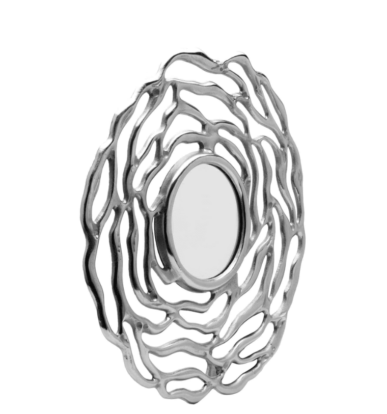 Silver Aluminium Katz Decorative Mirror, - Ouch Cart 