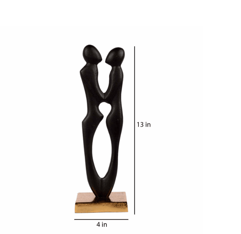 Black Couple Statue Aluminium Table Accent, - Ouch Cart 