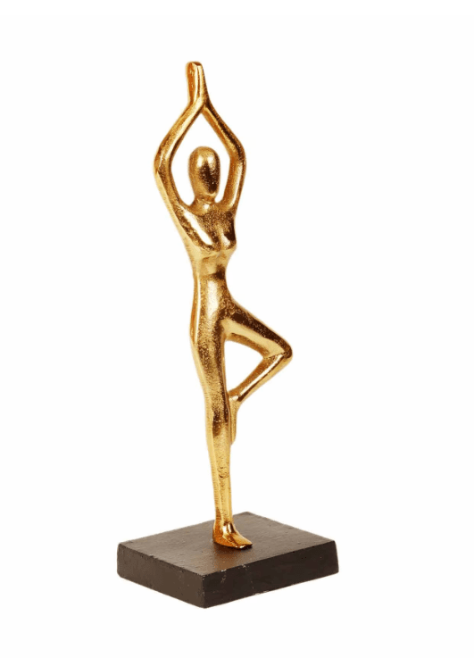 Golden Yoga Girl aluminium Table Accent, - Ouch Cart 