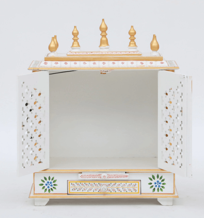 Multicolor Sheesham Wood & MDF Pooja Mandir With Door, - Ouch Cart 