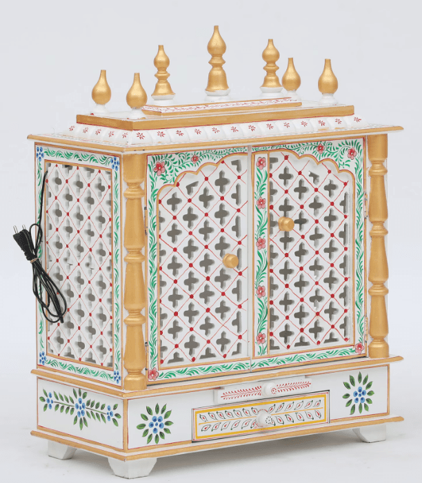 Multicolor Sheesham Wood & MDF Pooja Mandir With Door, - Ouch Cart 