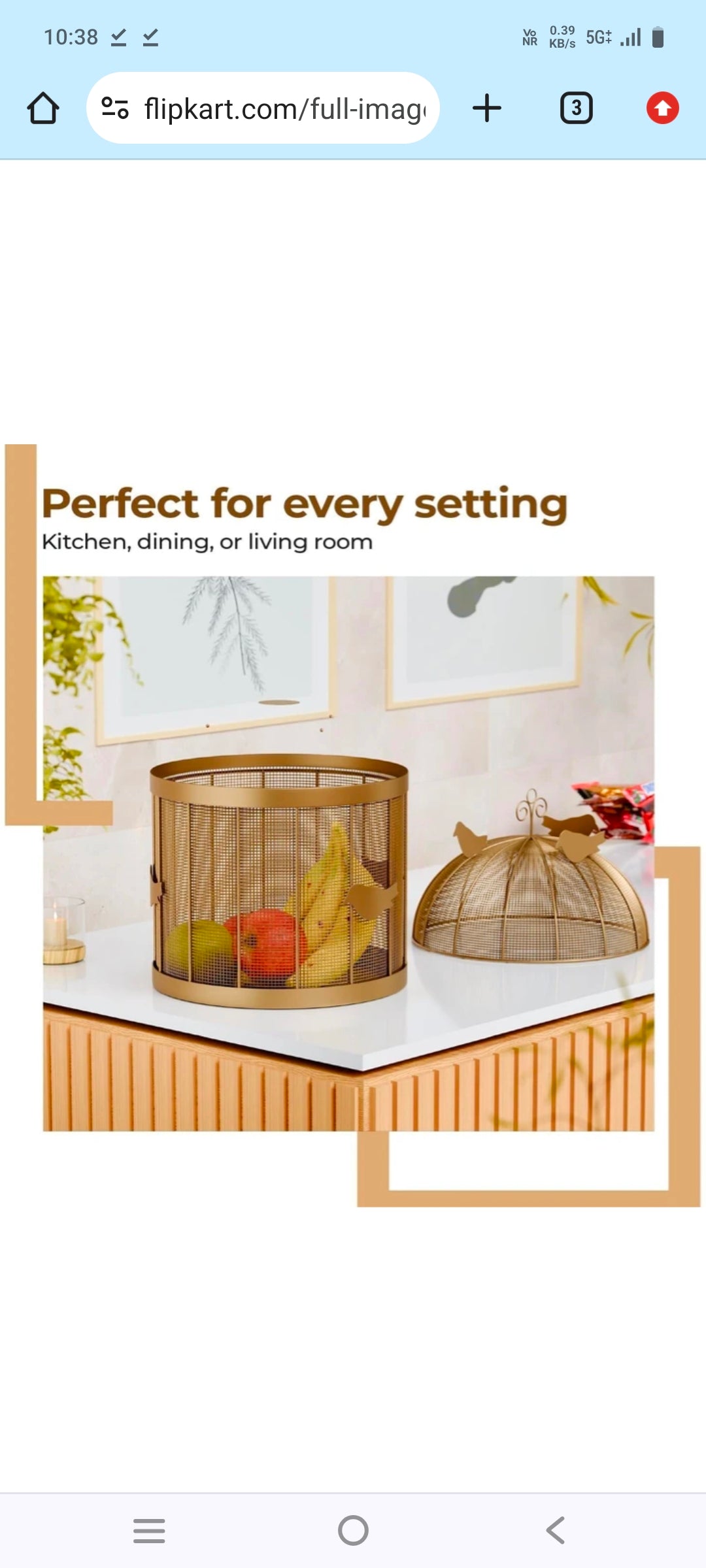 Luxury Metal Fruit Basket (Golden) | Fruit Basket Hotel Restaurant Kitchen.