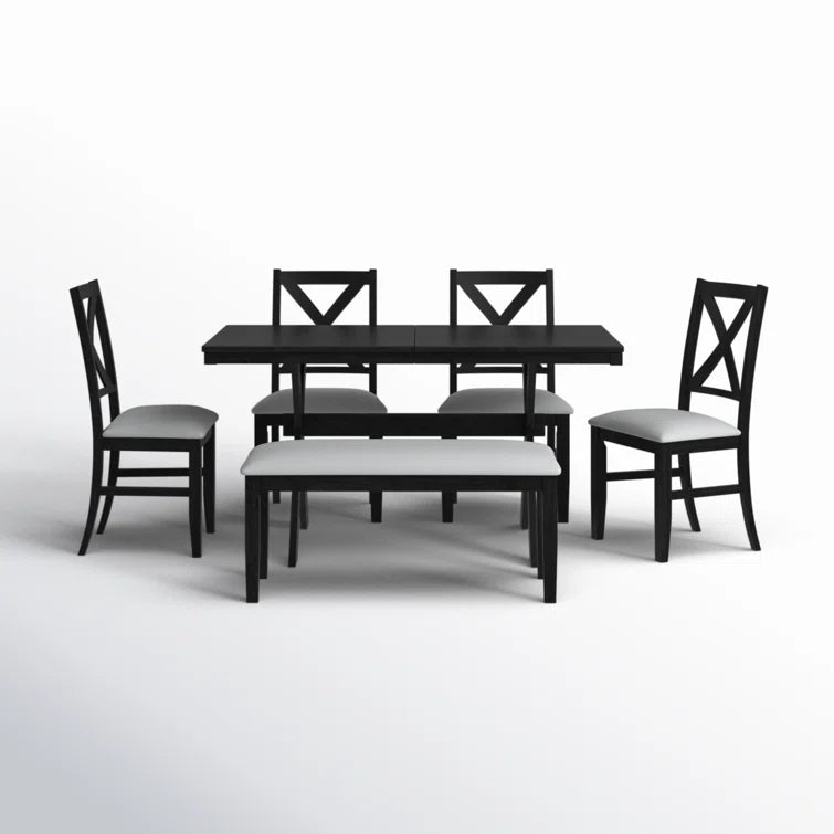 "6-Piece Trestle Dining Set: Timeless Design for a Warm, Inviting Dining Experience"