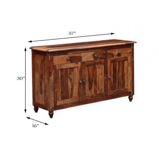 Colorado Sideboard with Three Drawer and Sideboard (Standard, Honey Finish) - Ouch Cart 