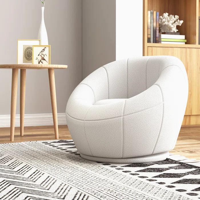 Siilata Upholstered Swivel Barrel Chair