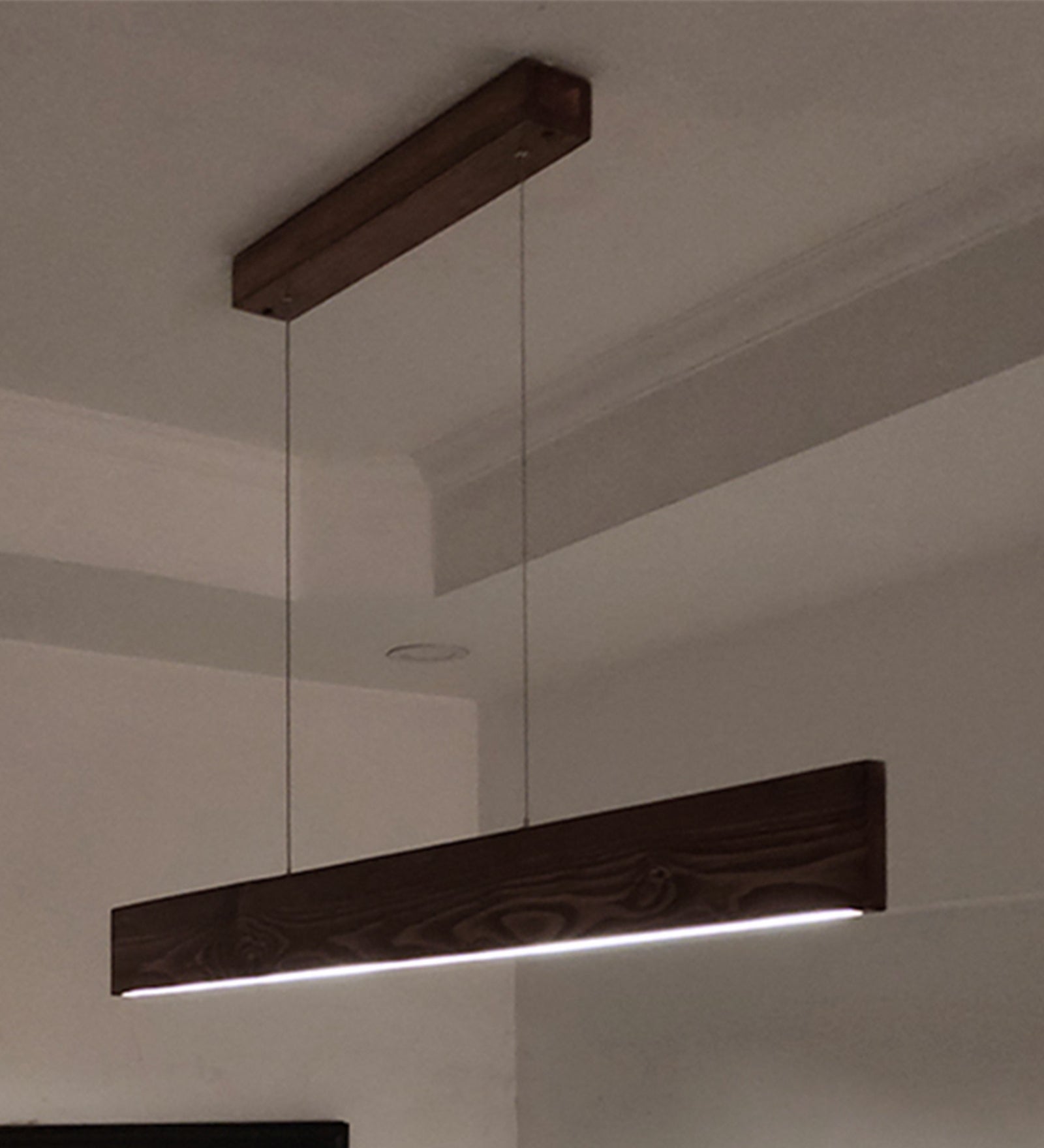 Slimline 36 Beige Wooden LED Hanging Lamp