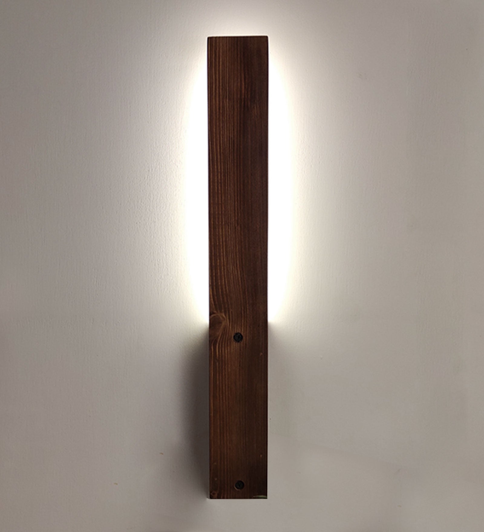 Slimline Brown Wooden LED Wall Light (BULB NOT INCLUDED)