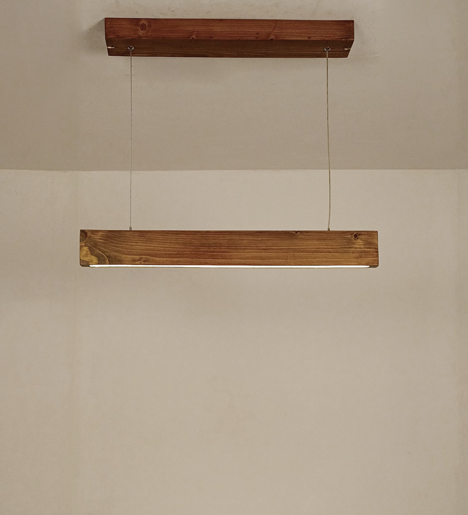 Slimline 24 Brown Wooden LED Hanging Lamp