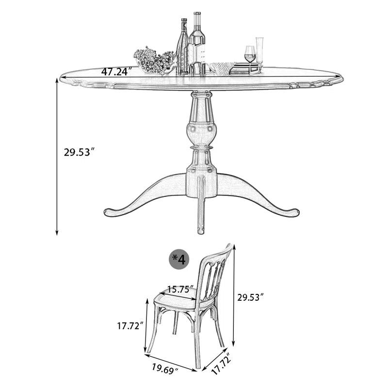 Pedestal Dining Set - Ouch Cart 