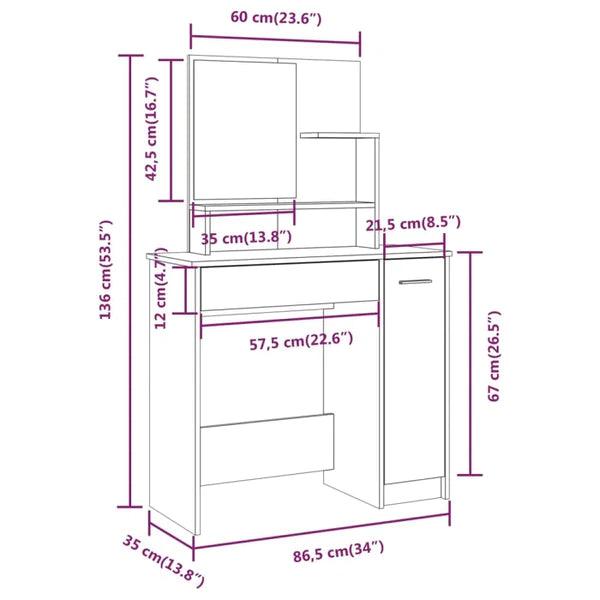 Beltron Demerl Vanity dressing table wooden - Ouch Cart 