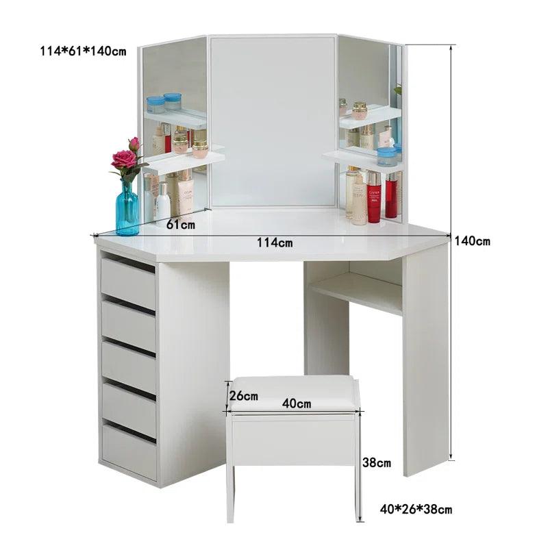 Juan Dressing Table with Mirror - Ouch Cart 