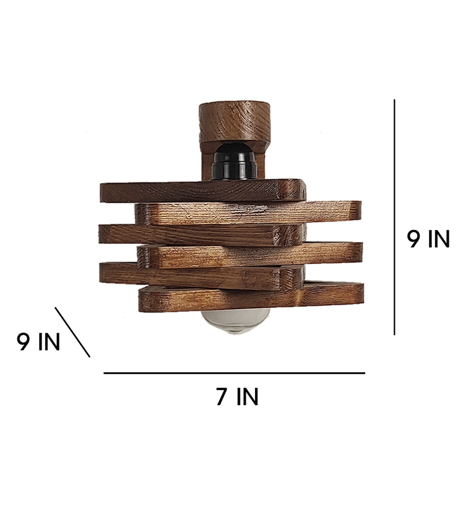 Star Brown Wooden Wall Light (BULB NOT INCLUDED)