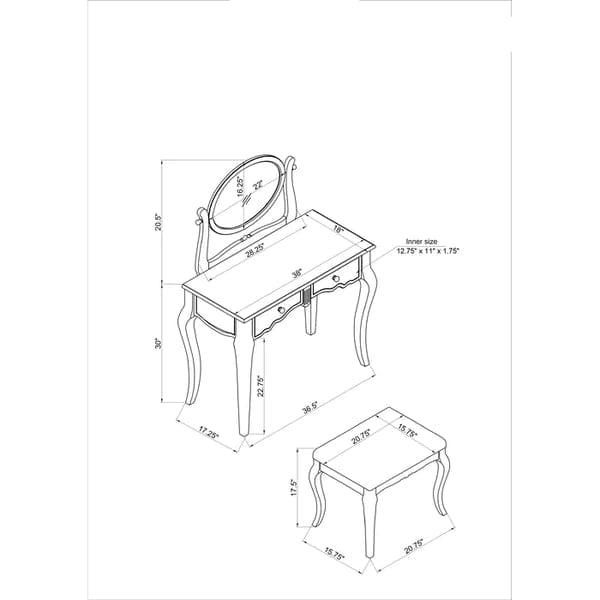 Ethan Vanity dressing table with mirror | Vanity Desk Set with Mirror | Makeup Vanity Dressing Table with 2 Drawers | Large Vanity Table Set for Bedroom - Ouch Cart 