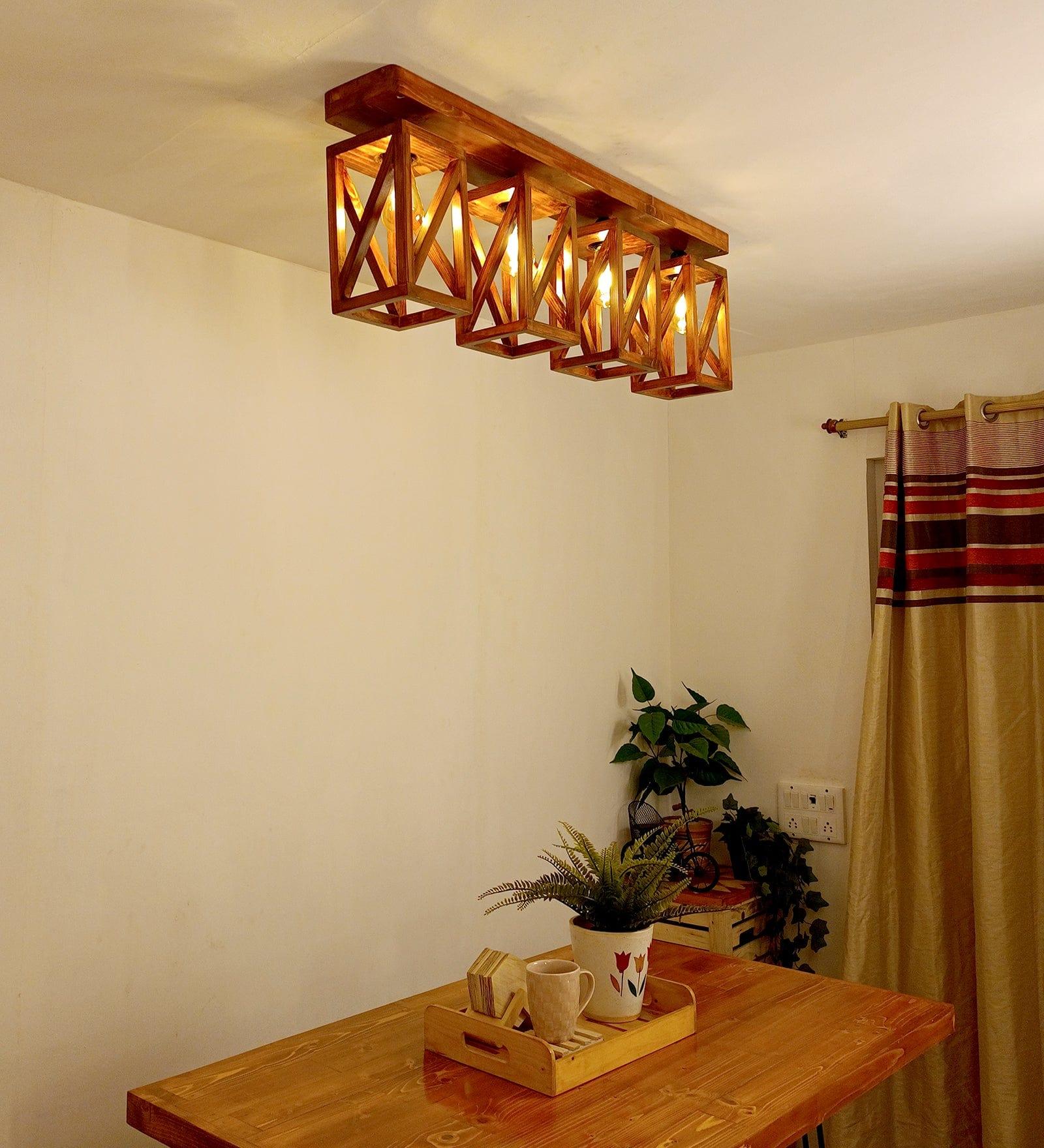 Symmetric Brown 4 Series Ceiling Lamp (BULB NOT INCLUDED) - Ouch Cart 