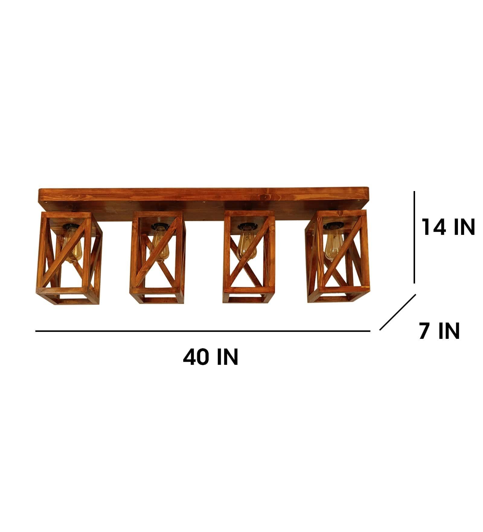 Symmetric Brown 4 Series Ceiling Lamp (BULB NOT INCLUDED) - Ouch Cart 