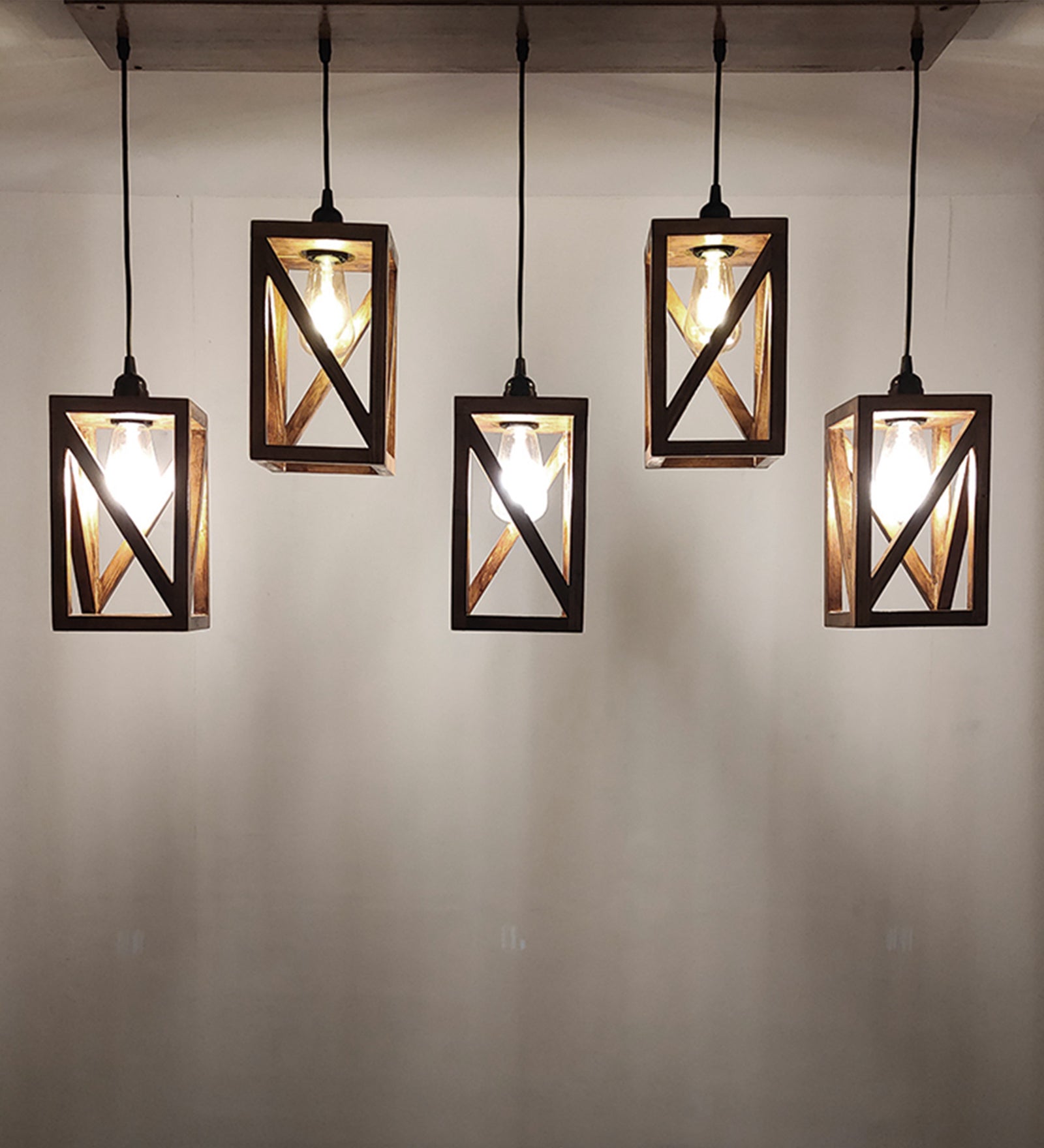 Symmetric Brown 5 Series Hanging Lamp (BULB NOT INCLUDED)