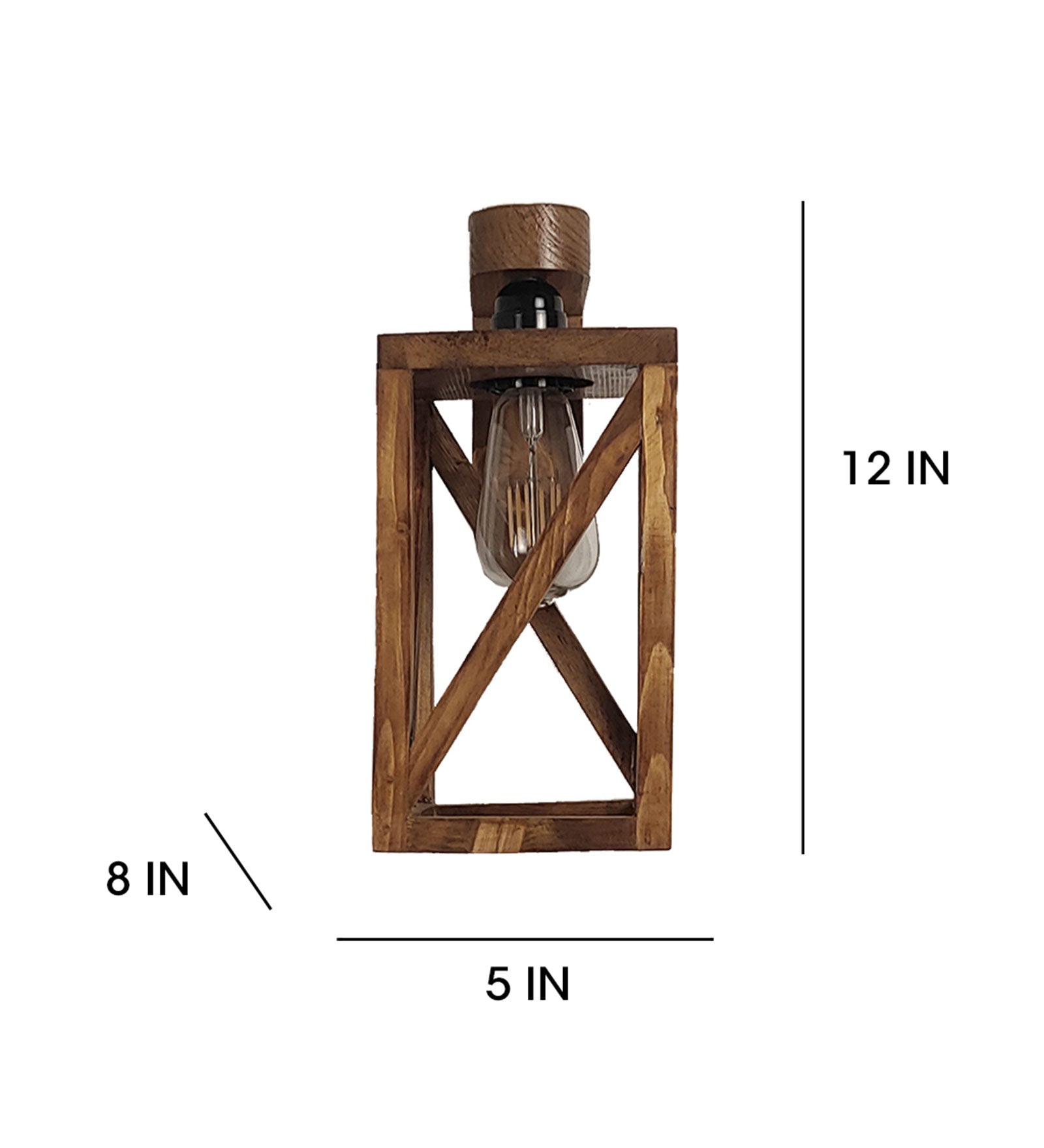 Symmetric Brown Wooden Wall Light (BULB NOT INCLUDED)