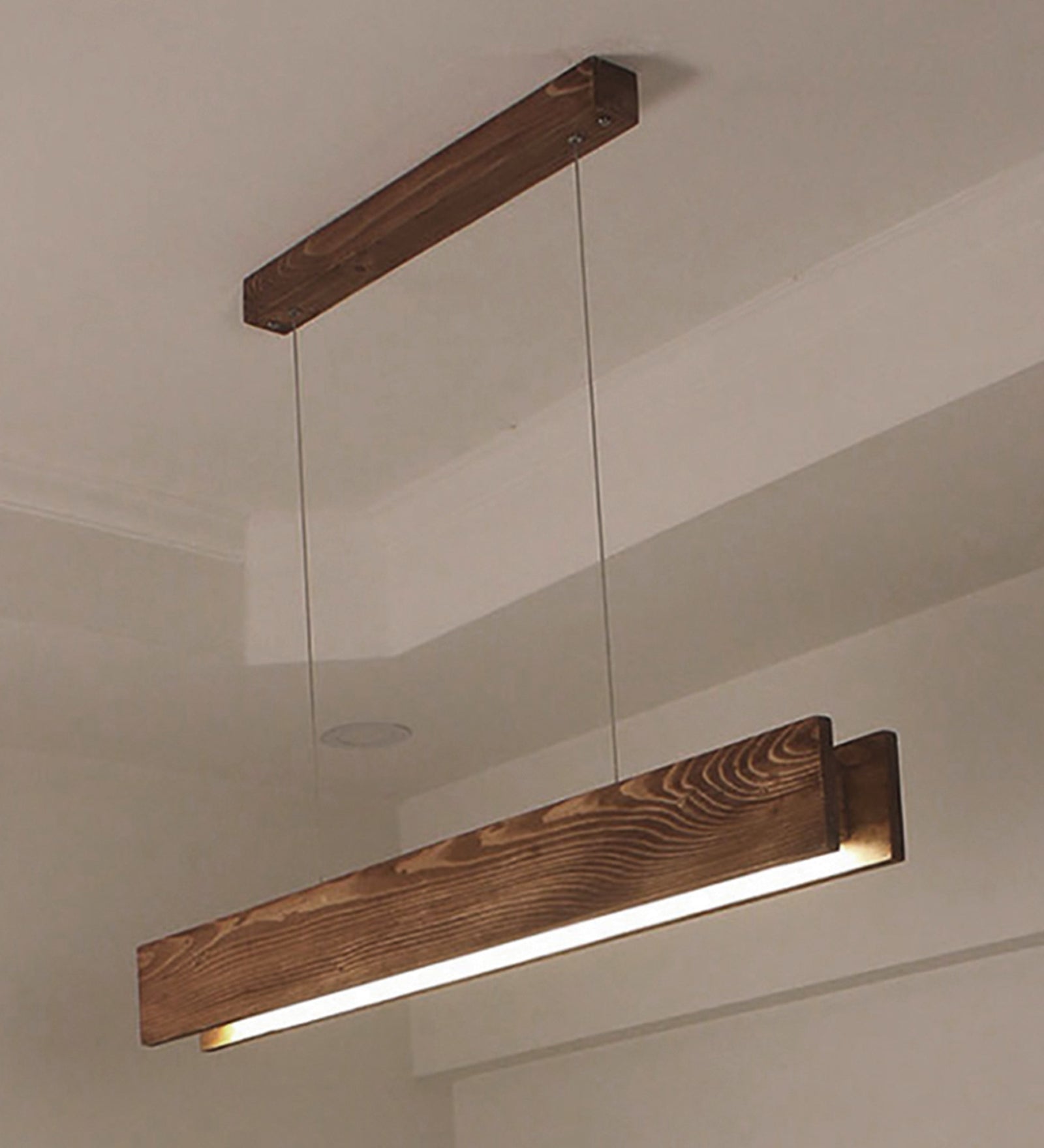 Synergy 36 Brown Wooden LED Hanging Lamp