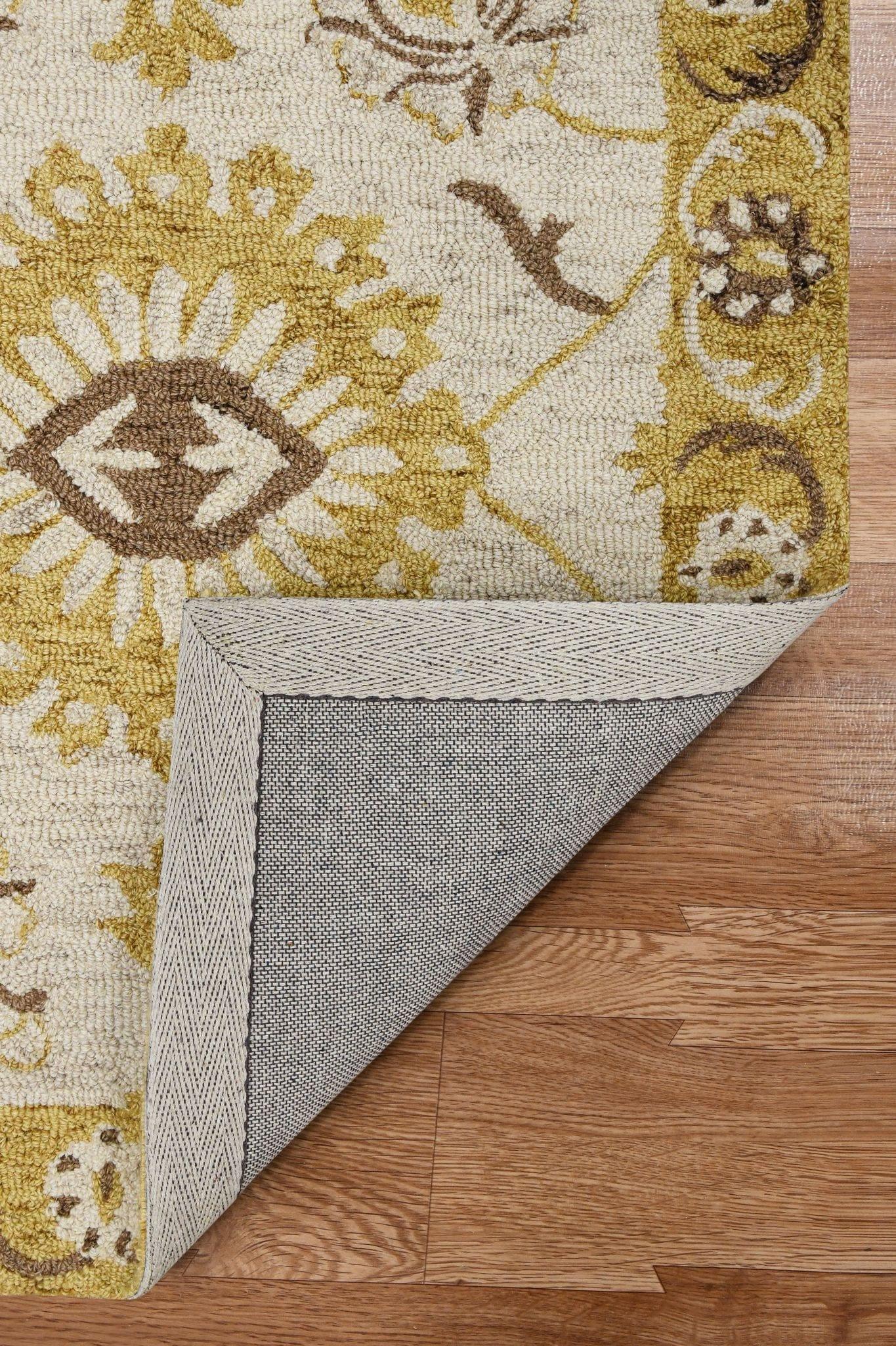 Gold Wool Romania 8X10 Feet Hand-Tufted Carpet - Rug - Ouch Cart 