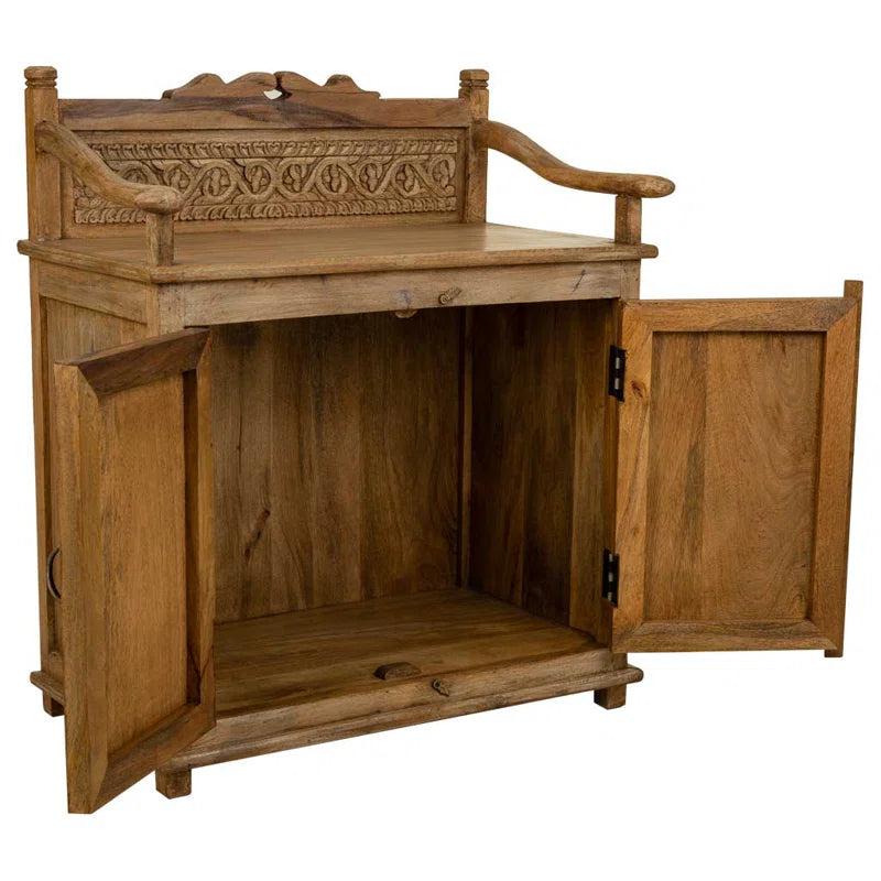 Flint  Solid Wood 2 - Door Rectangle Accent Cabinet