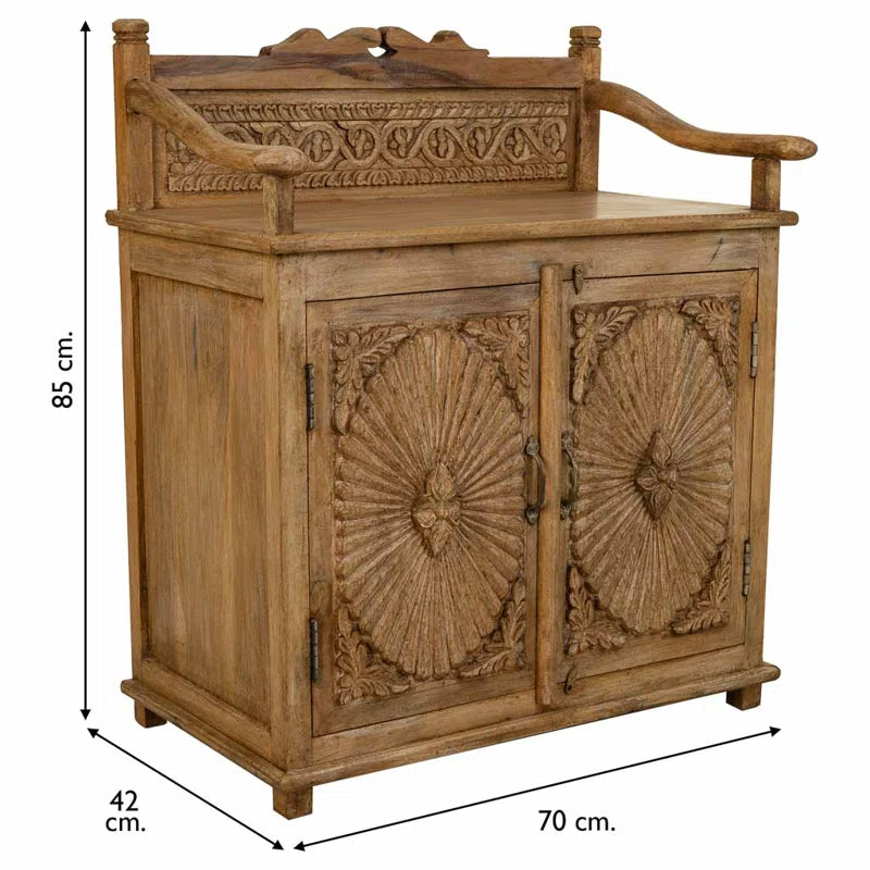 Flint  Solid Wood 2 - Door Rectangle Accent Cabinet