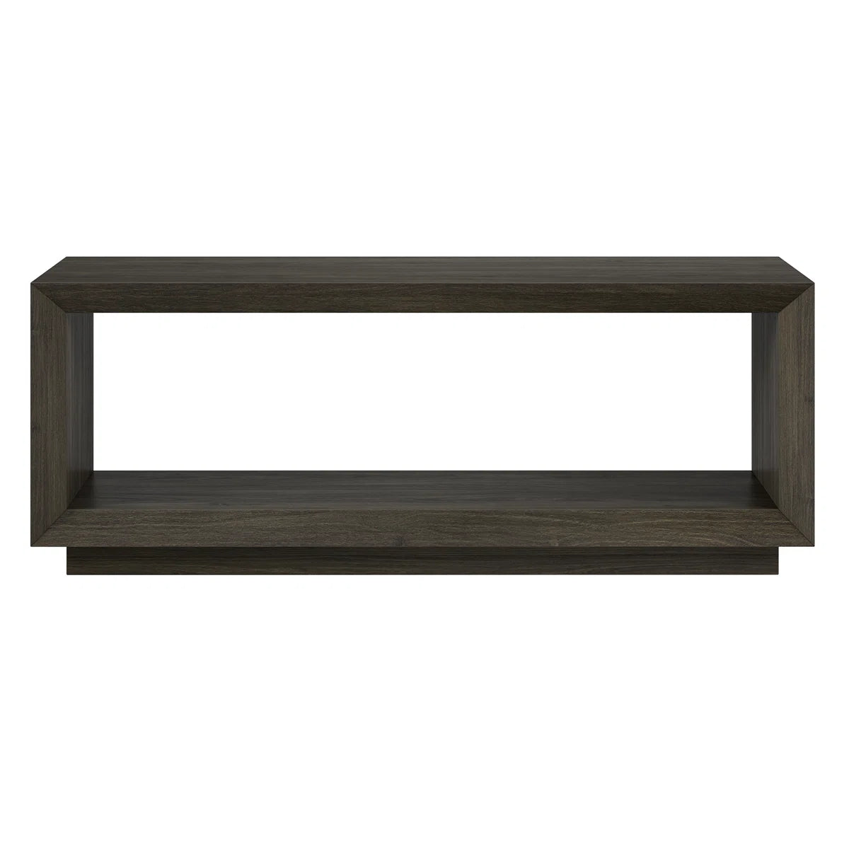 Modern Rectangular Coffee Table| Wood-Grain Finish Center Table with Plinth Base