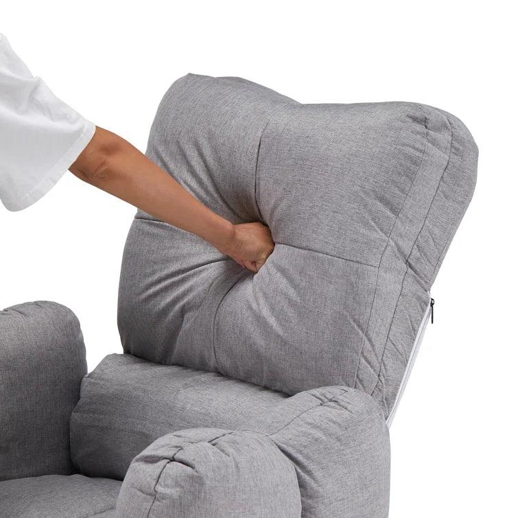 Tauranac Wide Tufted Linen Lounge Chair and Ottoman - Ouch Cart 