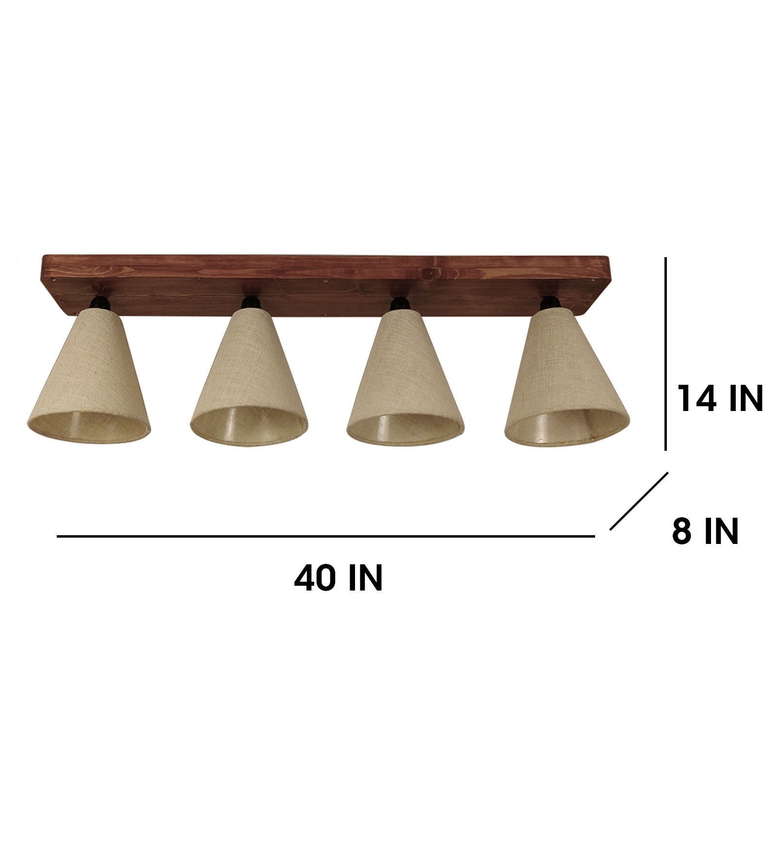 Terzo Brown Wooden 4 Series Ceiling Lamp (BULB NOT INCLUDED)