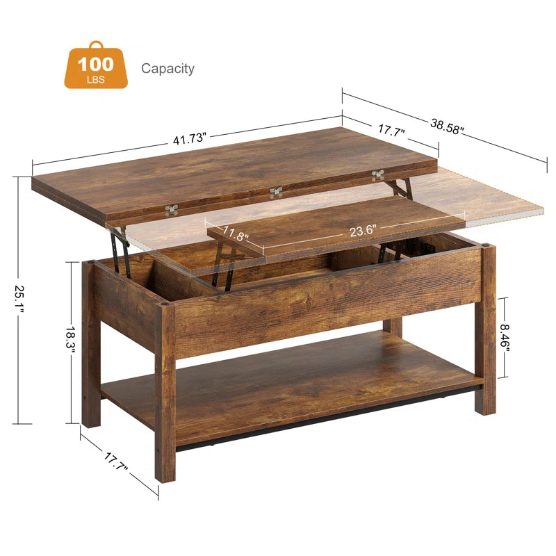 Torron 4-in-1 Multi-Fuction Torren Lift Top Coffee Table with Storage