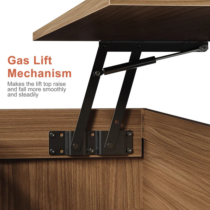 Wood Lift Top Coffee Table with 2 Drawers for living room