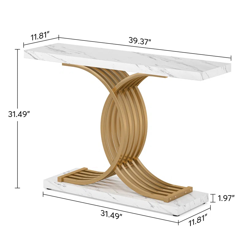 Ivan Solid Wood Top Console Table