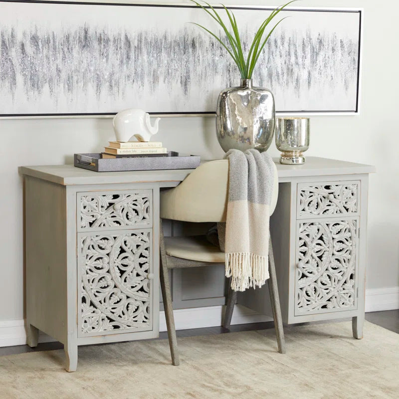 Classic Wood Desk with Timeless Design and Ample Workspace