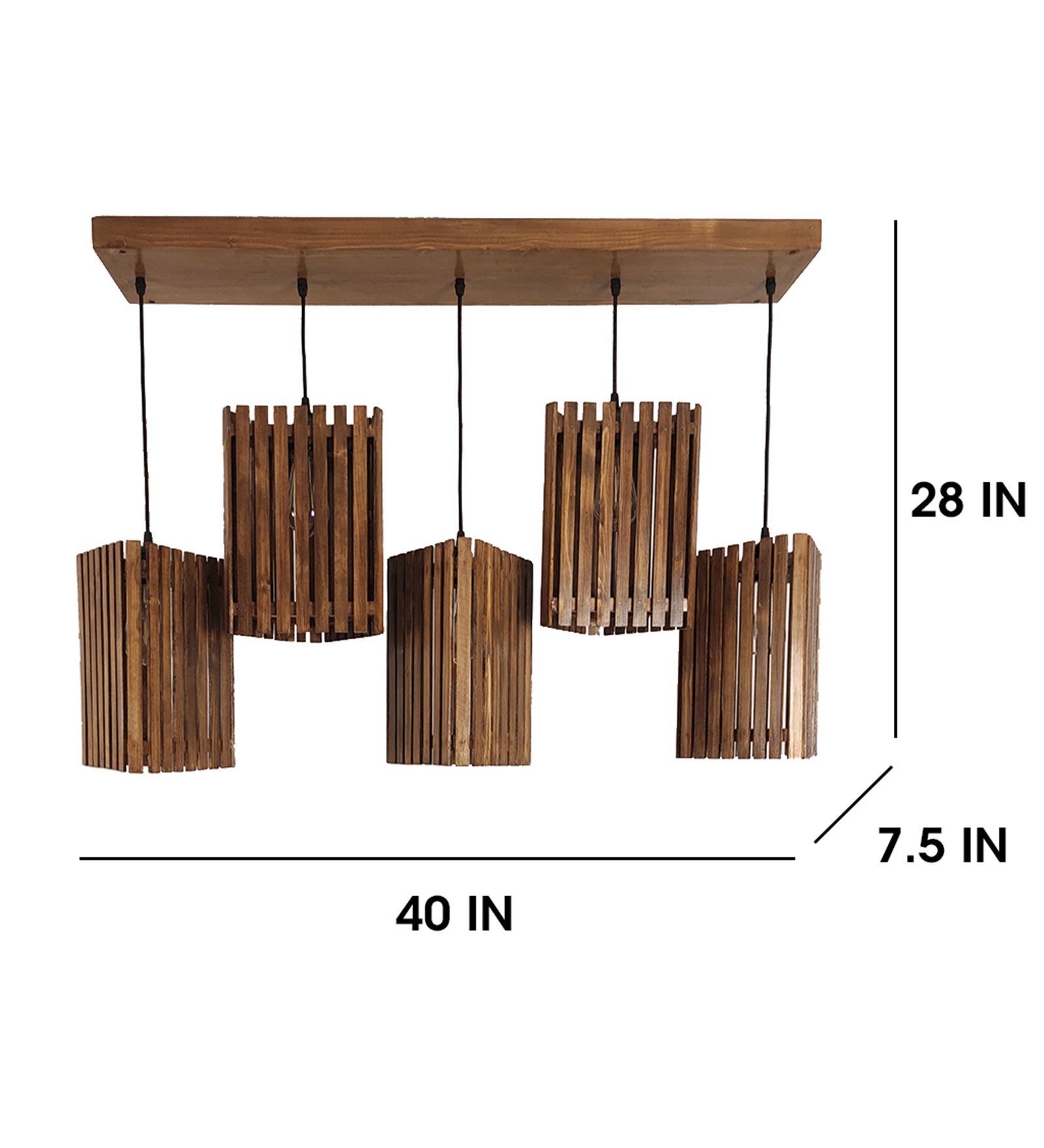 Trikona Brown 5 Series Hanging Lamp (BULB NOT INCLUDED)