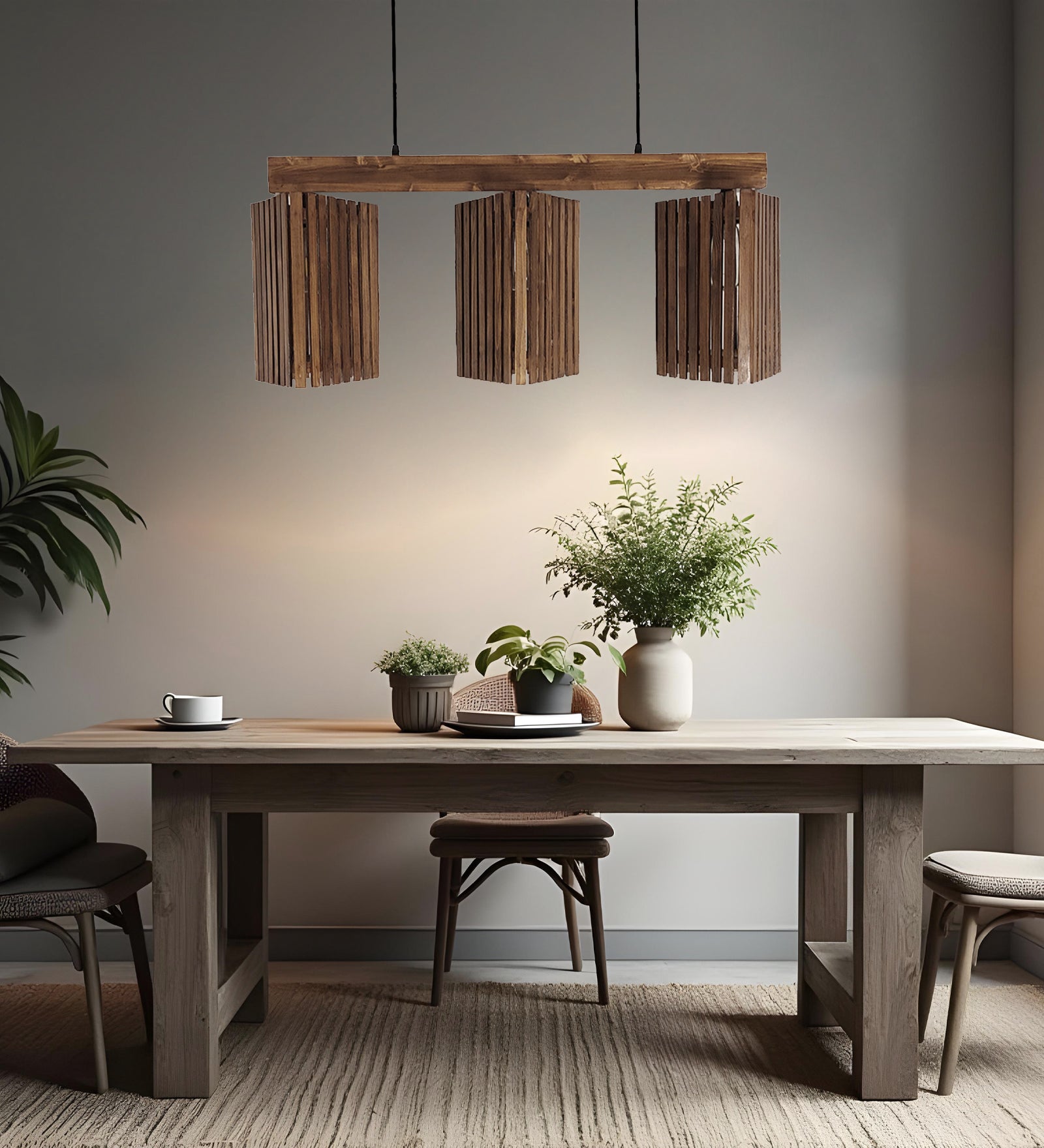 Trikona Brown 3 Series Hanging Lamp (BULB NOT INCLUDED)