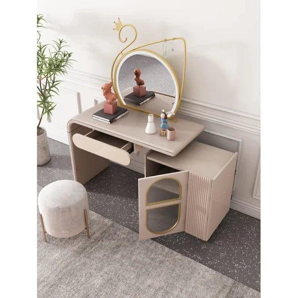 Chloe Vanity with Mirror Vanity wooden dressing table makeup modern corner mirrored dressing table - Ouch Cart 