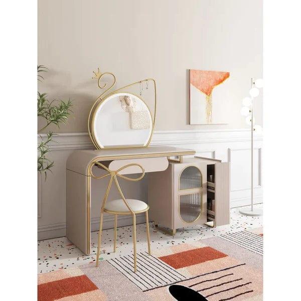 Chloe Vanity with Mirror Vanity wooden dressing table makeup modern corner mirrored dressing table - Ouch Cart 