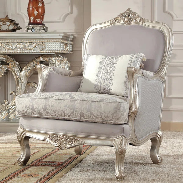 Ouch Cart Upholstered Camel Back Accent Chair for Living Room