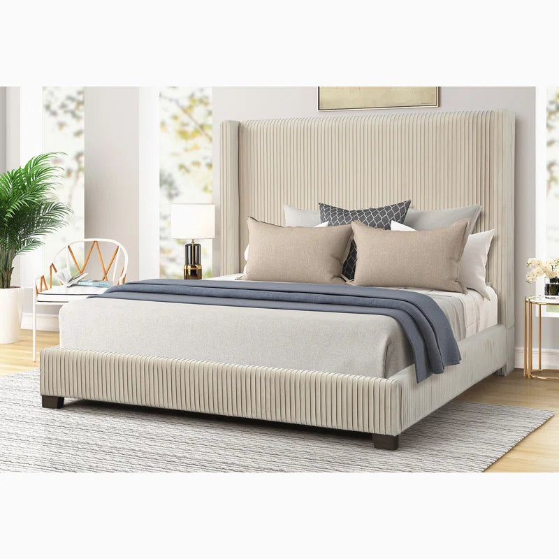 Upholstered Platform Bed with Headboard