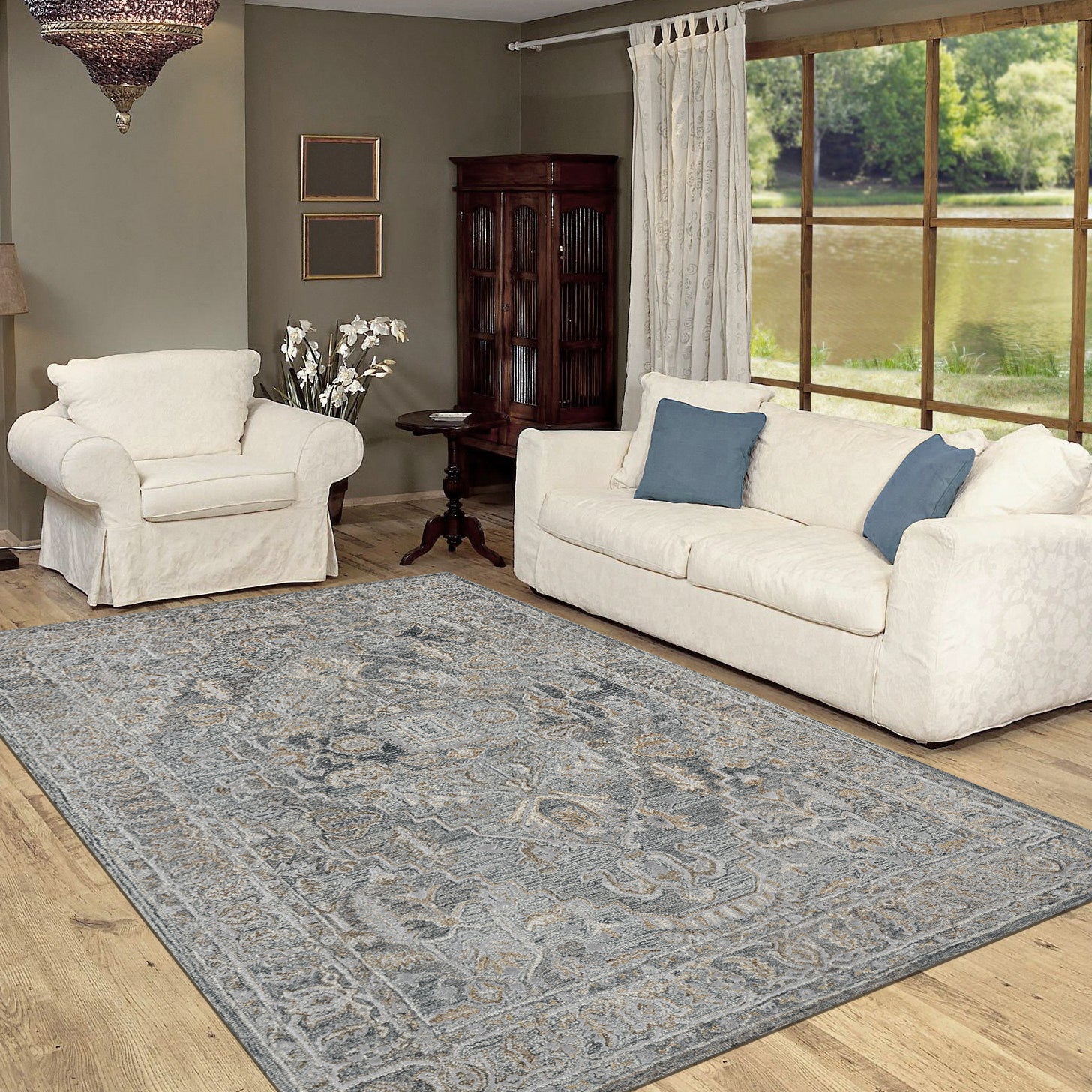 Saraswati Global Rug Handmade,Premium  Wool, Area Rug,5x7.6 Elegant Designs, Anti-Skid & Anti Slip Backing Carpet , Ideal for Bedroom, Living Room, and Dining Room, Kids Room, Office Rug.