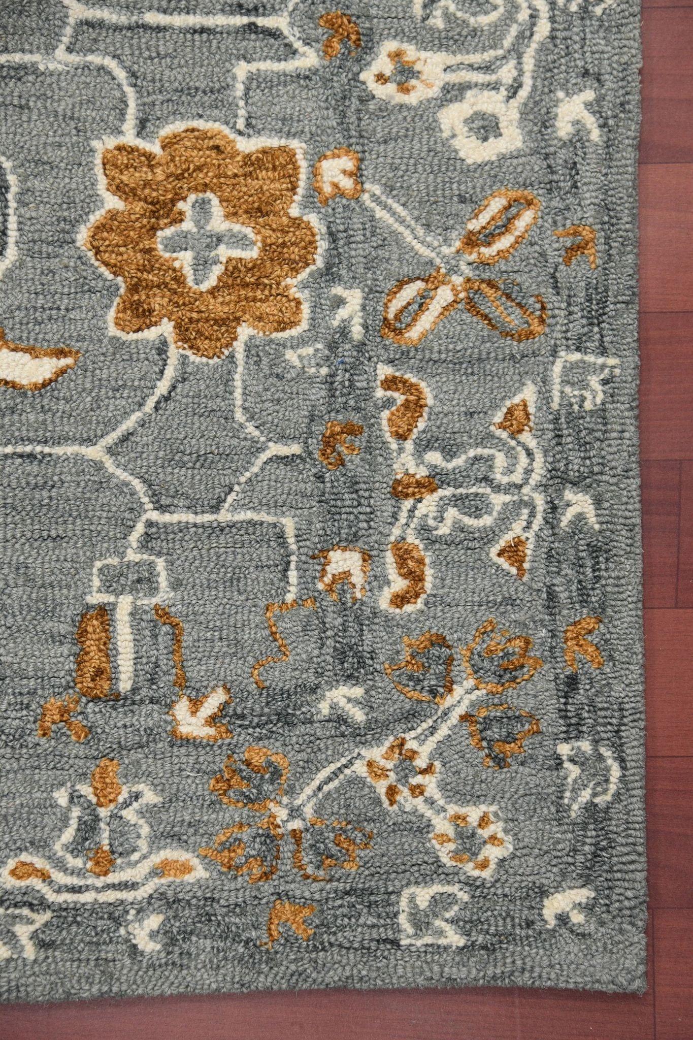Orange Wool Romania 4x6 Feet Hand-Tufted Carpet - Rug - Ouch Cart 