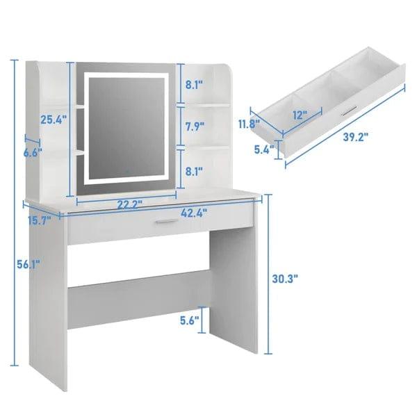 Clara dressing table design 2024 with light - Ouch Cart 