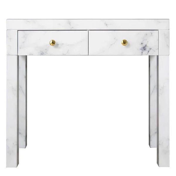Maximilian Vanity Dressing Table With Stool & Mirror | 2 Storage Drawers Makeup Vanity Set | Dressing Cosmetic Desk with Large Tabletop for Girls - Ouch Cart 