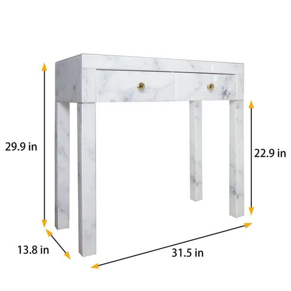 Maximilian Vanity Dressing Table With Stool & Mirror | 2 Storage Drawers Makeup Vanity Set | Dressing Cosmetic Desk with Large Tabletop for Girls - Ouch Cart 