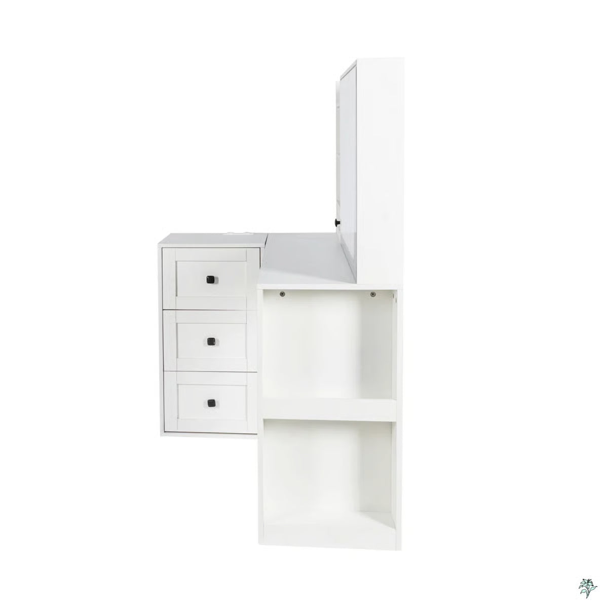 Vanity Desk with LED Lights, Power Strip, 3 Large Drawers – Makeup Organizer-OUCH CART |Dressing table