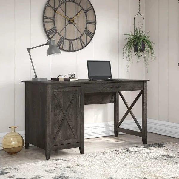Sigurour Solid Wood Veda Desk in Grey - Ouch Cart 