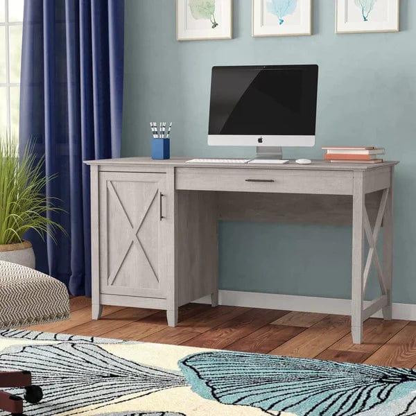 Sigurour Solid Wood Veda Desk in Grey - Ouch Cart 