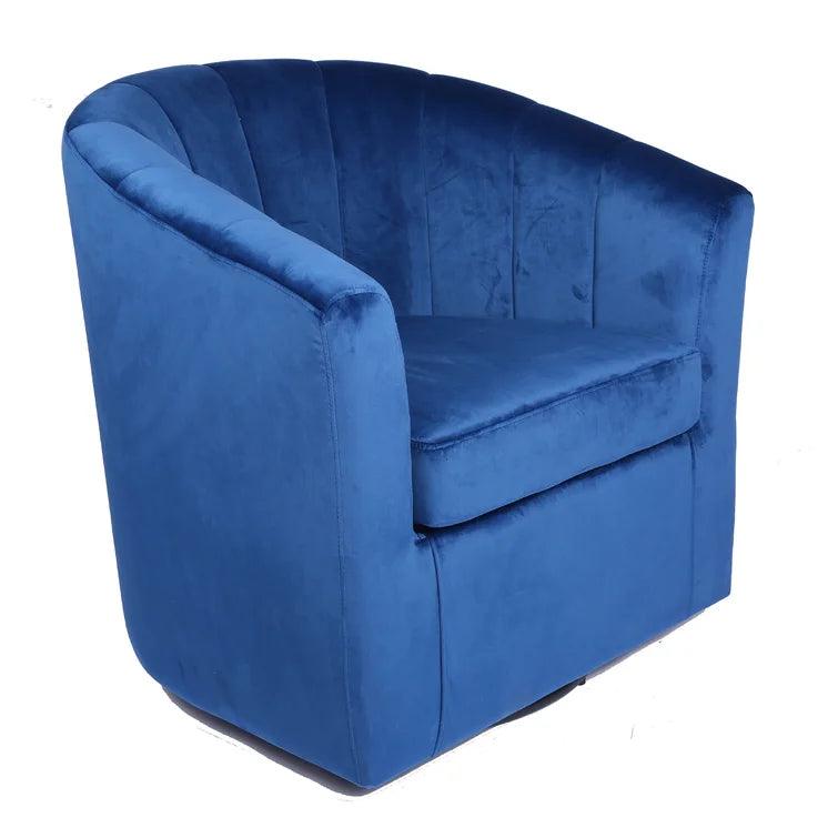 Velvet Swivel Barrel Chair