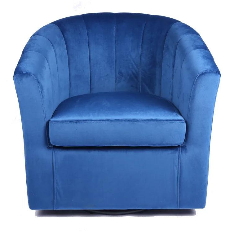 Velvet Swivel Barrel Chair