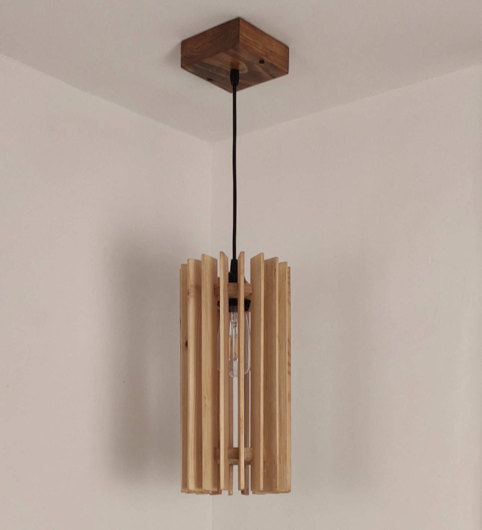 Ventus Beige Wooden Single Hanging Lamp (BULB NOT INCLUDED)